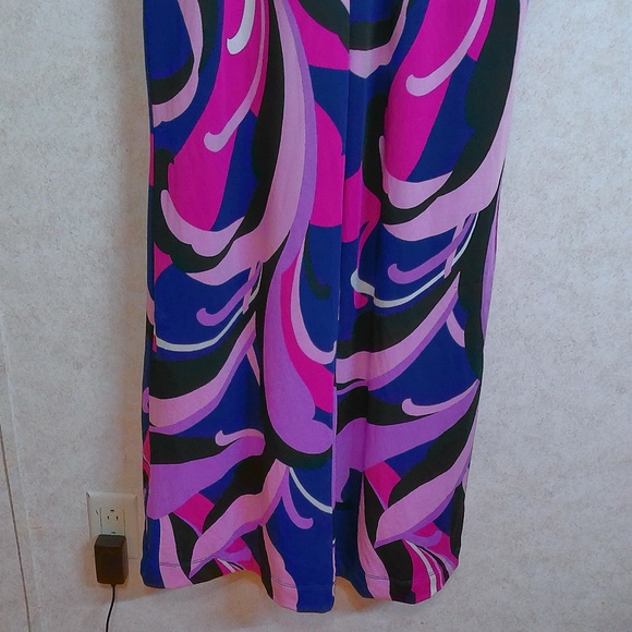 NWT Trina Terk Jump Suit Abstract Pattern Blue Black Pink Purple Size Medium - Picture 7 of 15